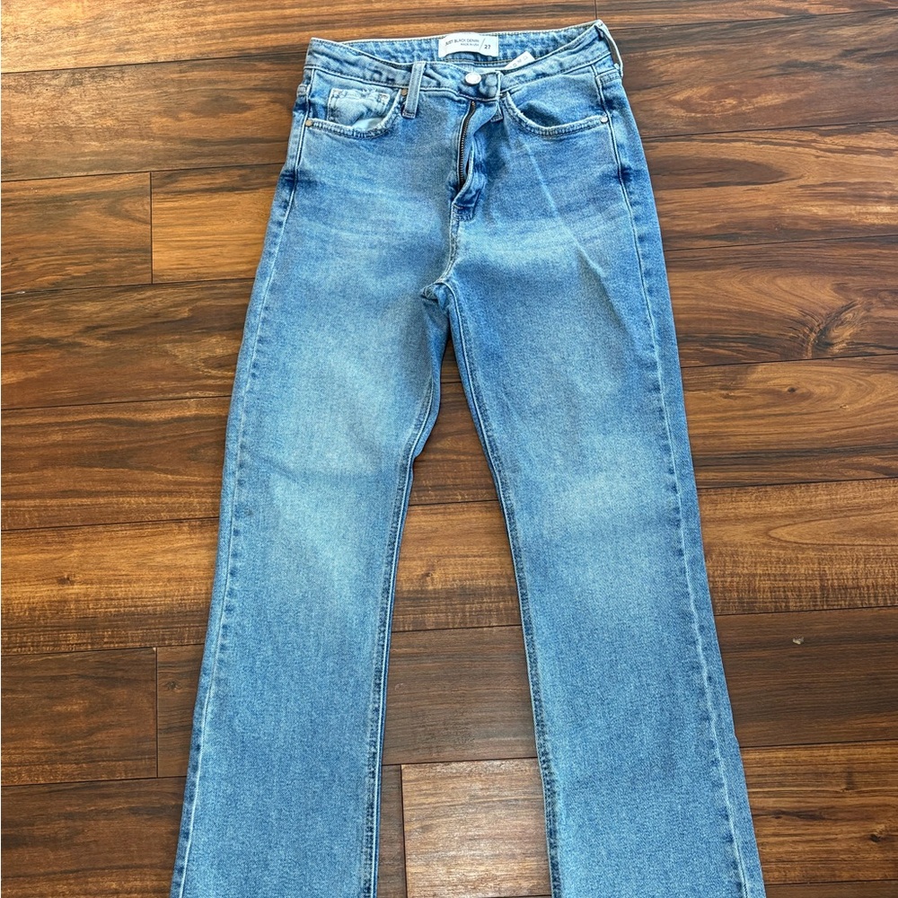 Classic Blue Denim Jeans, High Rise Baggy